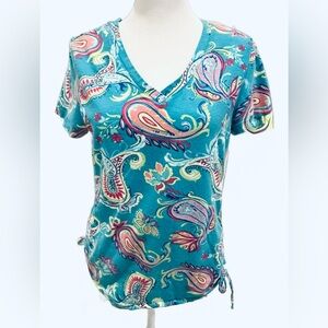 Caribbean Joe V-neck short-sleeve shirt. Small